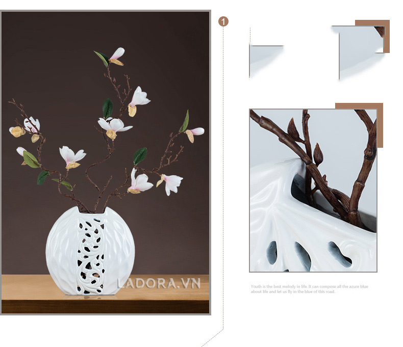 trang trí tủ phòng khách với ladora.com.vn