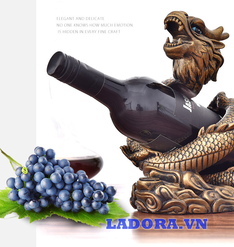 Kệ rượu vang Rồng may mắn (KR019) - Decor trang trí phòng khách