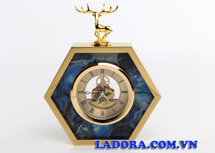Đồng hồ để bàn đẹp - Hươu Vàng May mắn tại Ladora.com.vn